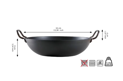 Skottsberg wok/wadjan 33cm carbonstaal - Afbeelding 3