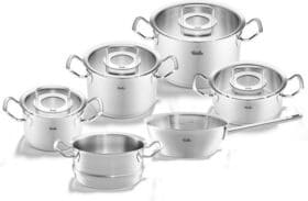 Fissler Profi 6 delige set (met stoominzet) glasdeksels