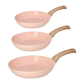 Cook&Pan 3 delige koekenpannenset roze