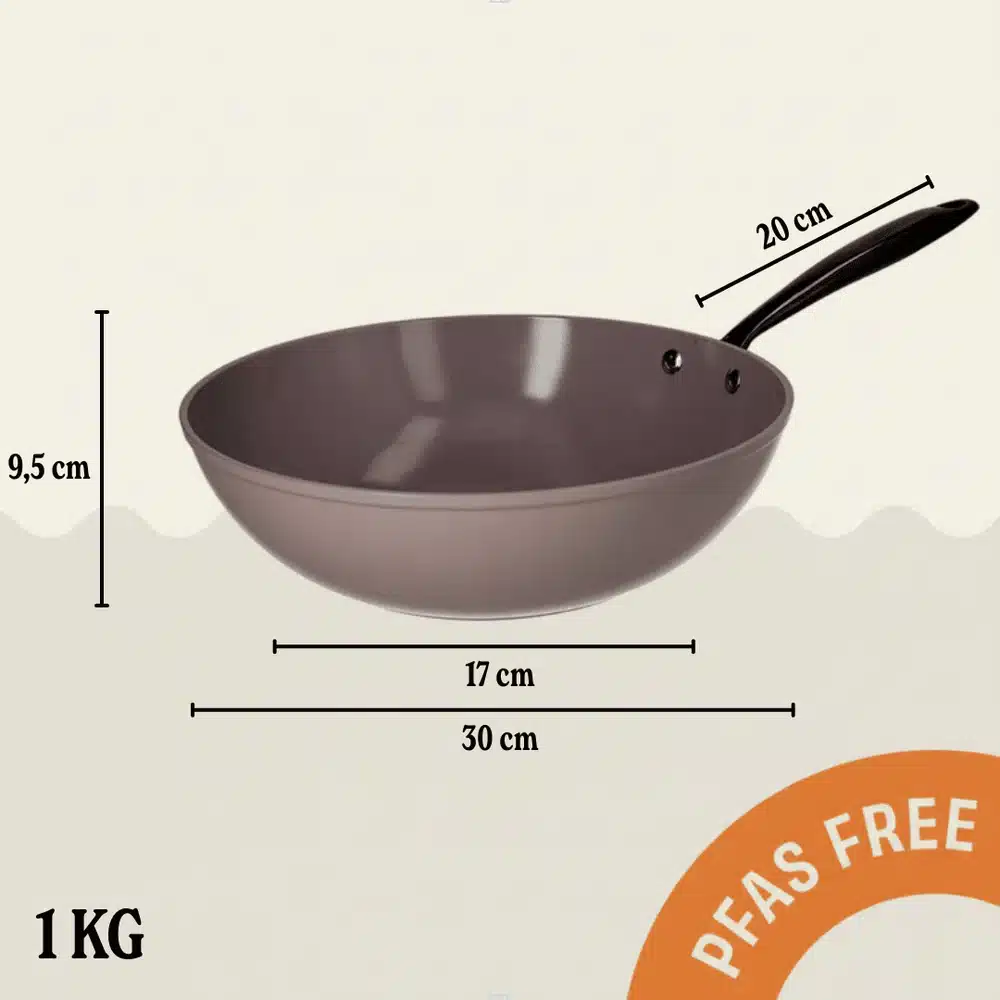Cook&Pan wok 30cm taupe - Afbeelding 3