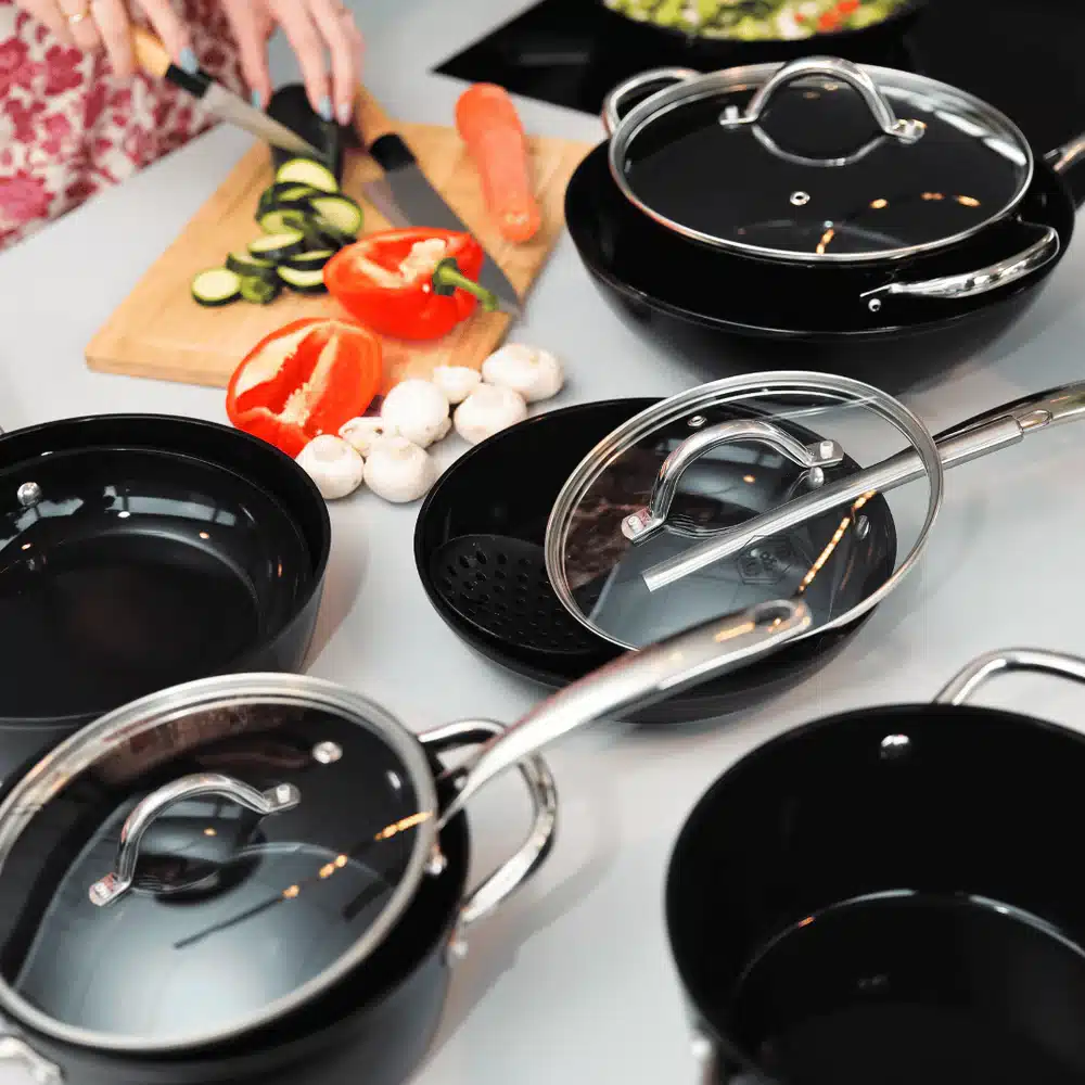 Cook&Pan 9 delige pannenset zwart - Afbeelding 2