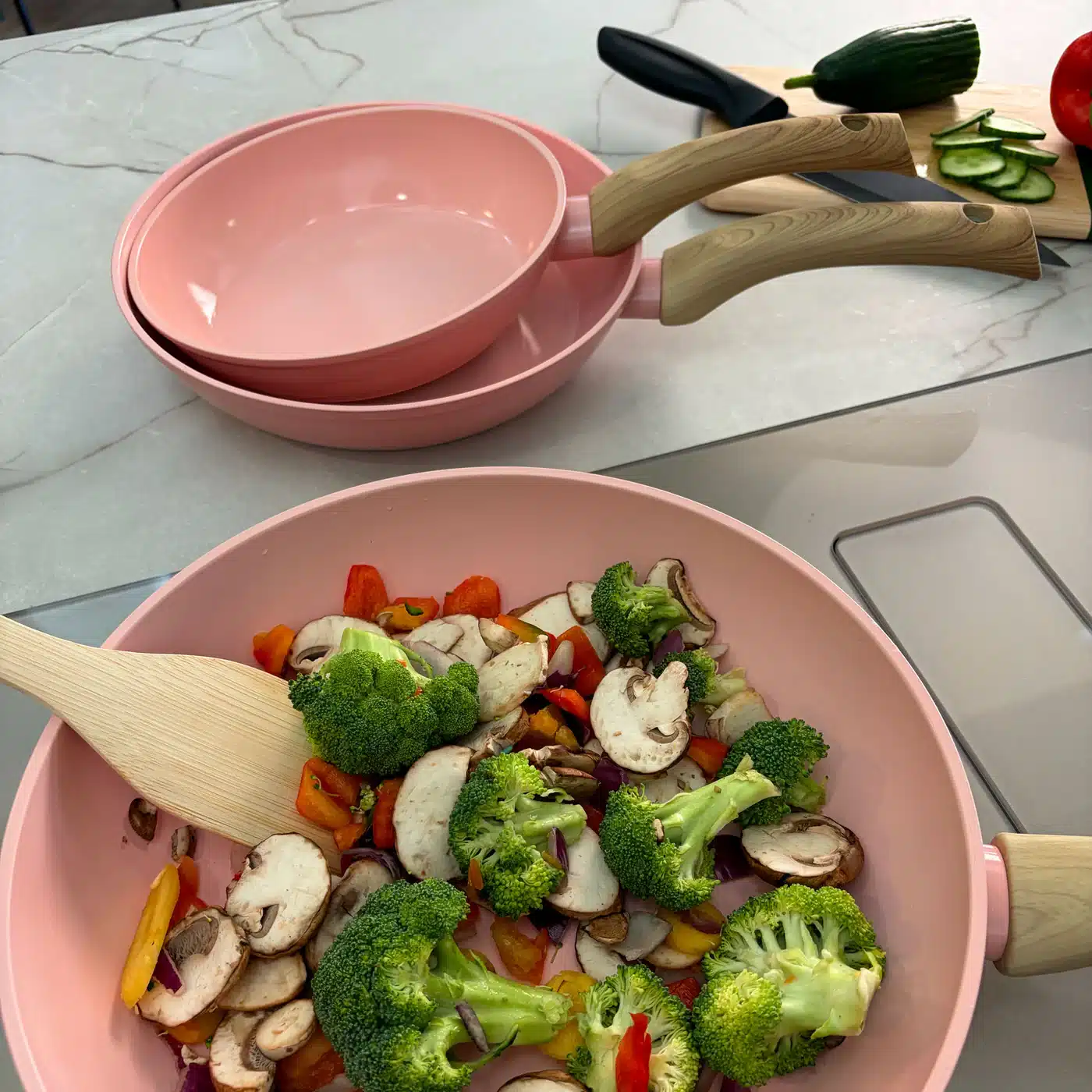 Cook&Pan 9 delige pannenset roze - Afbeelding 3