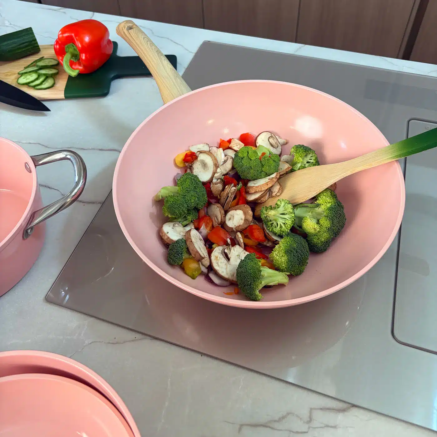 Cook&Pan wok 30cm roze - Afbeelding 3