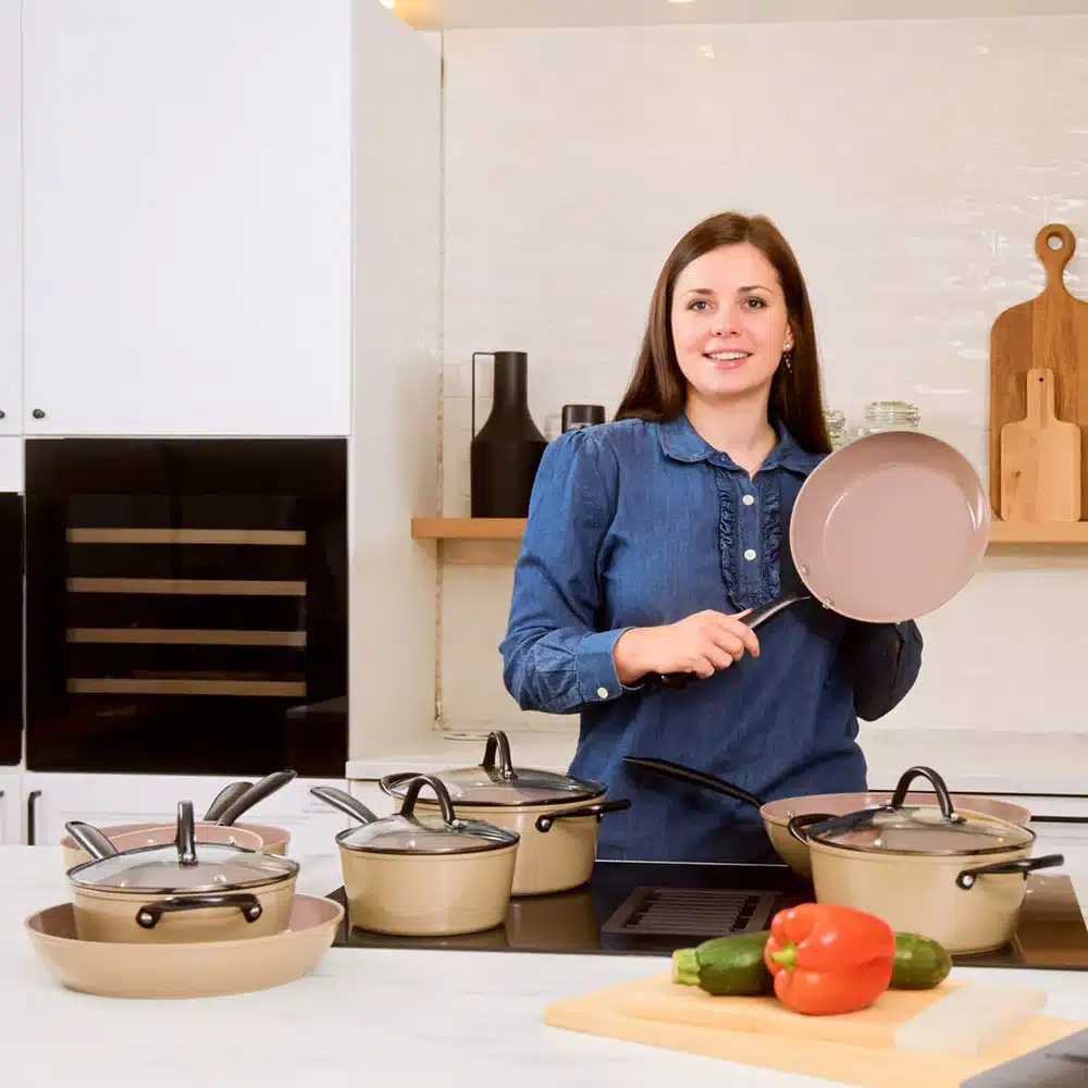 Cook&Pan 9 delige pannenset taupe - Afbeelding 3
