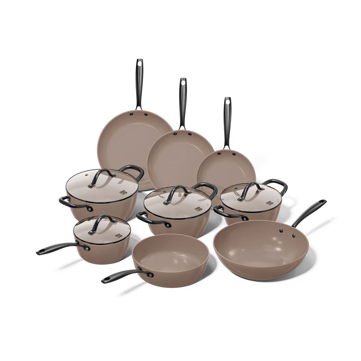 Cook&Pan 9 delige pannenset taupe