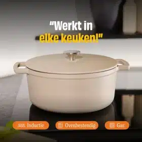 Cook&Pan gietijzeren braadpan 28cm taupe - Afbeelding 3
