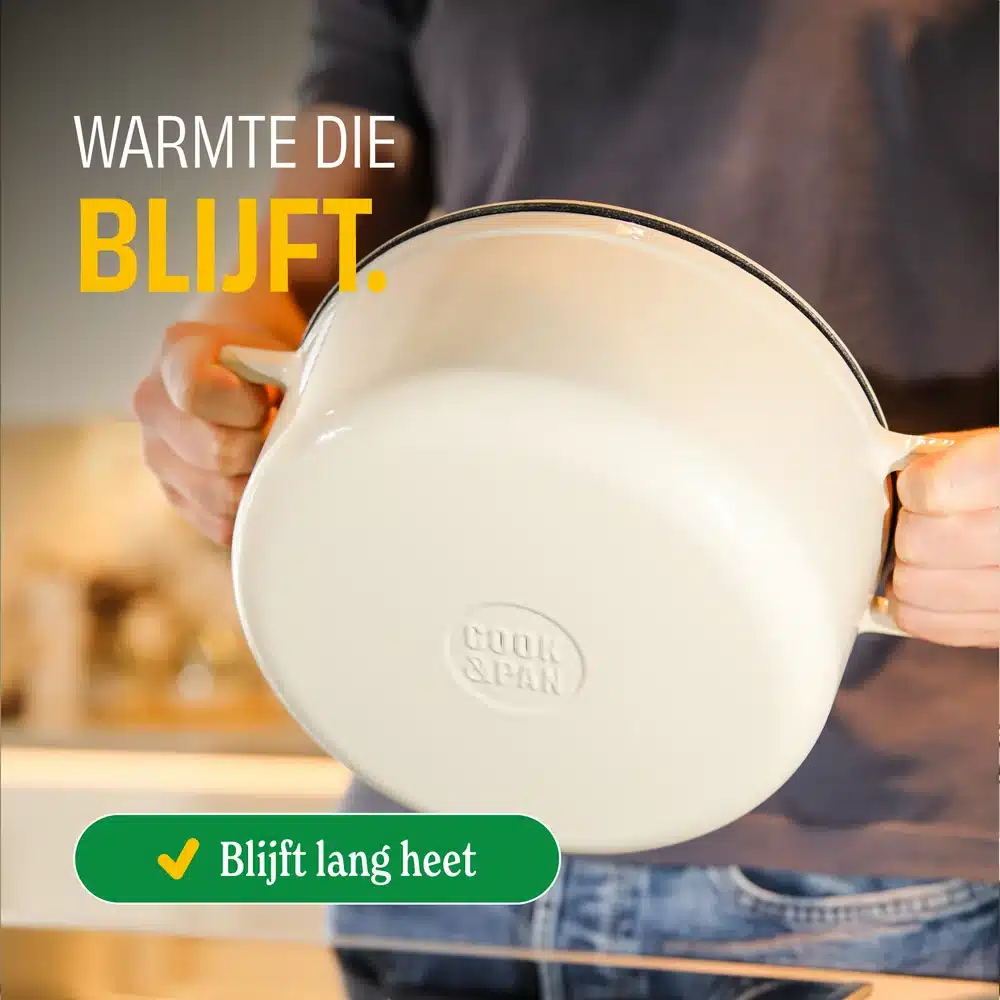 Cook&Pan gietijzeren braadpan 28cm ivoor - Afbeelding 6
