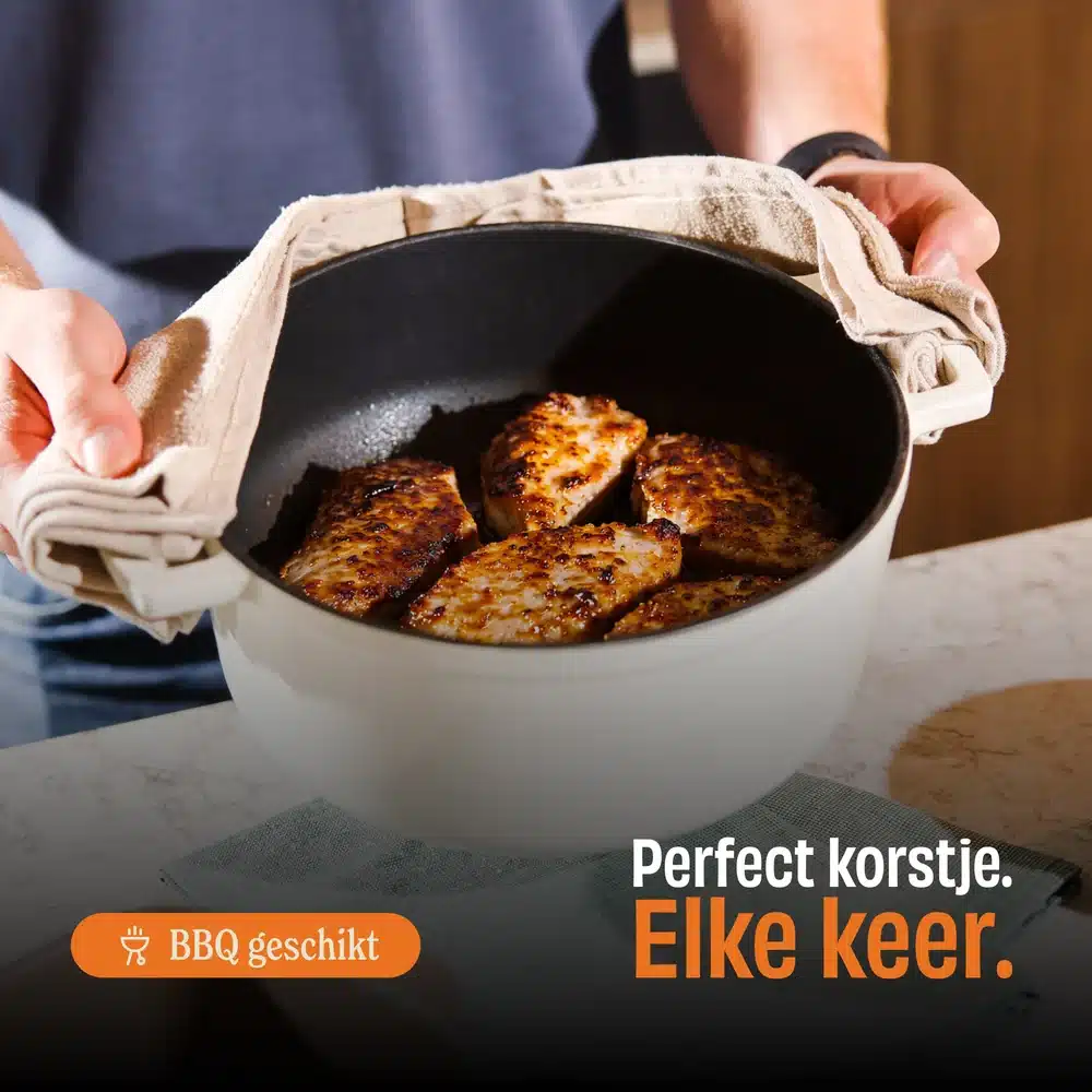 Cook&Pan gietijzeren braadpan 28cm ivoor - Afbeelding 3